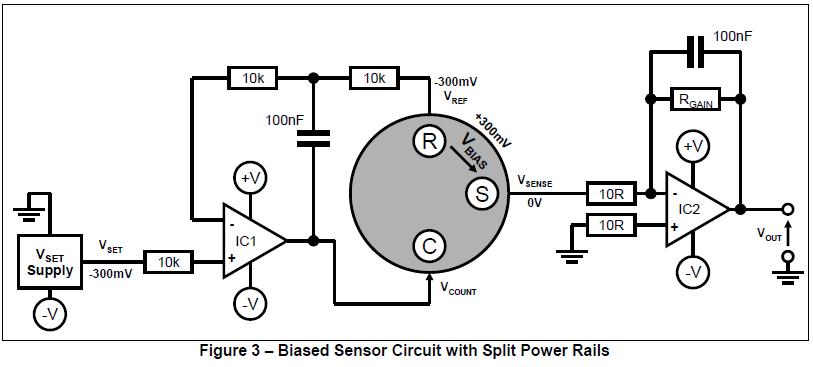 Biased Sensor Circuit with Split