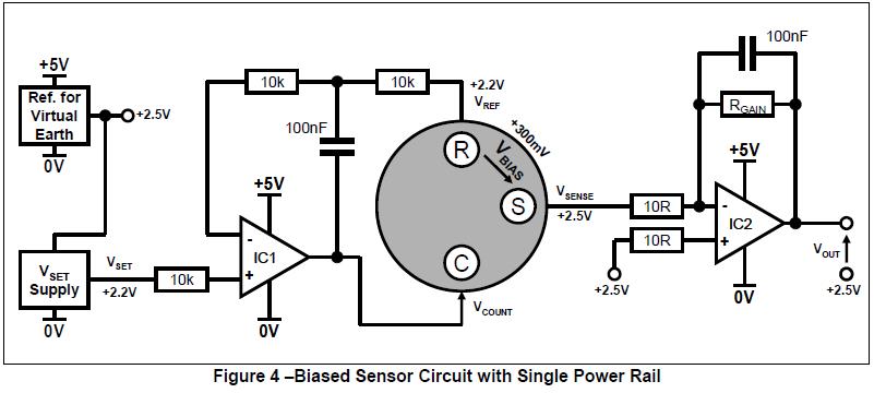 Biased Sensor Circuit with Singl