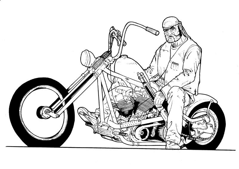 Motorcycle Chopper with guy.gif