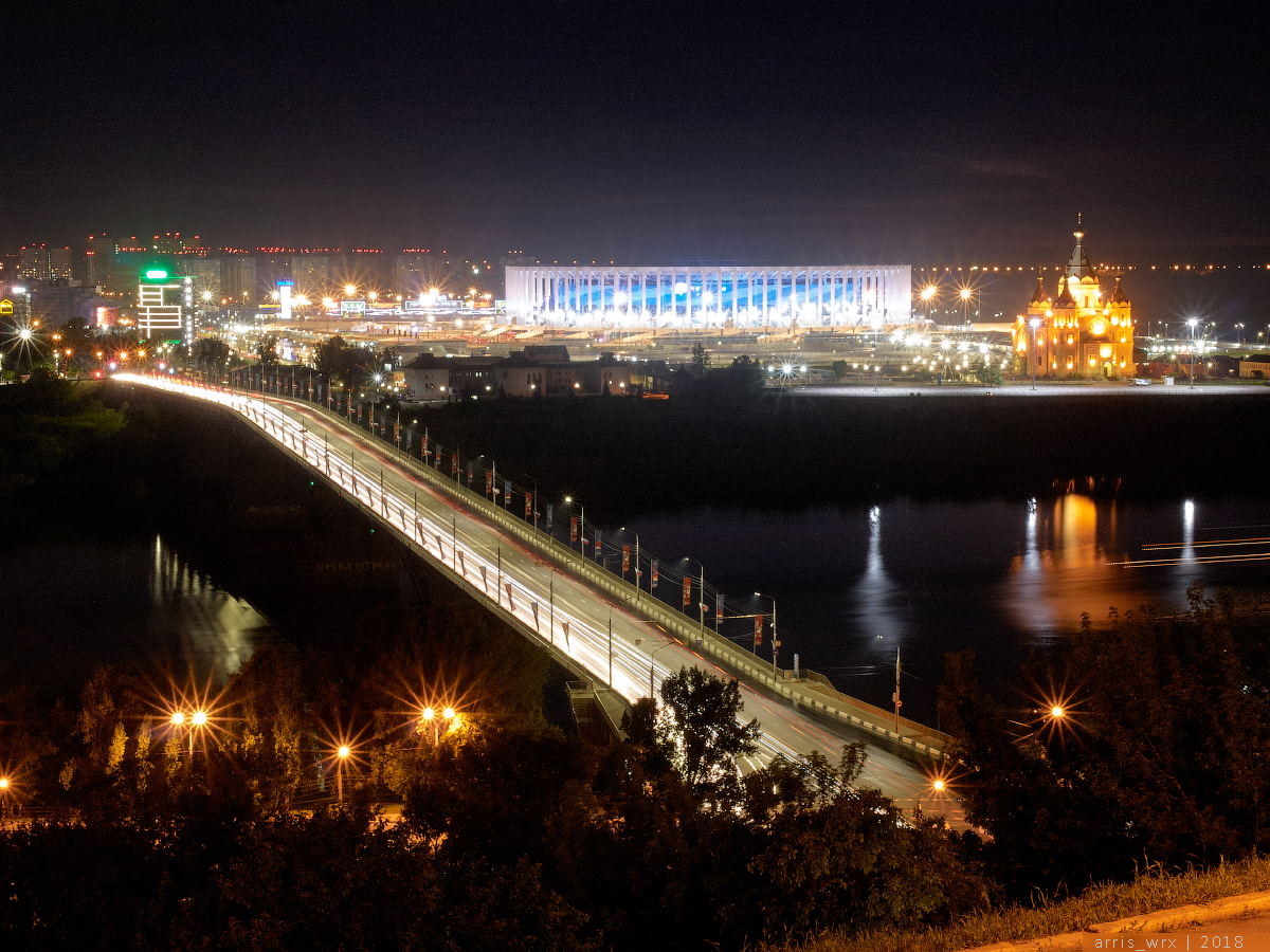 Набережная Федоровского Нижний Новгород ночью