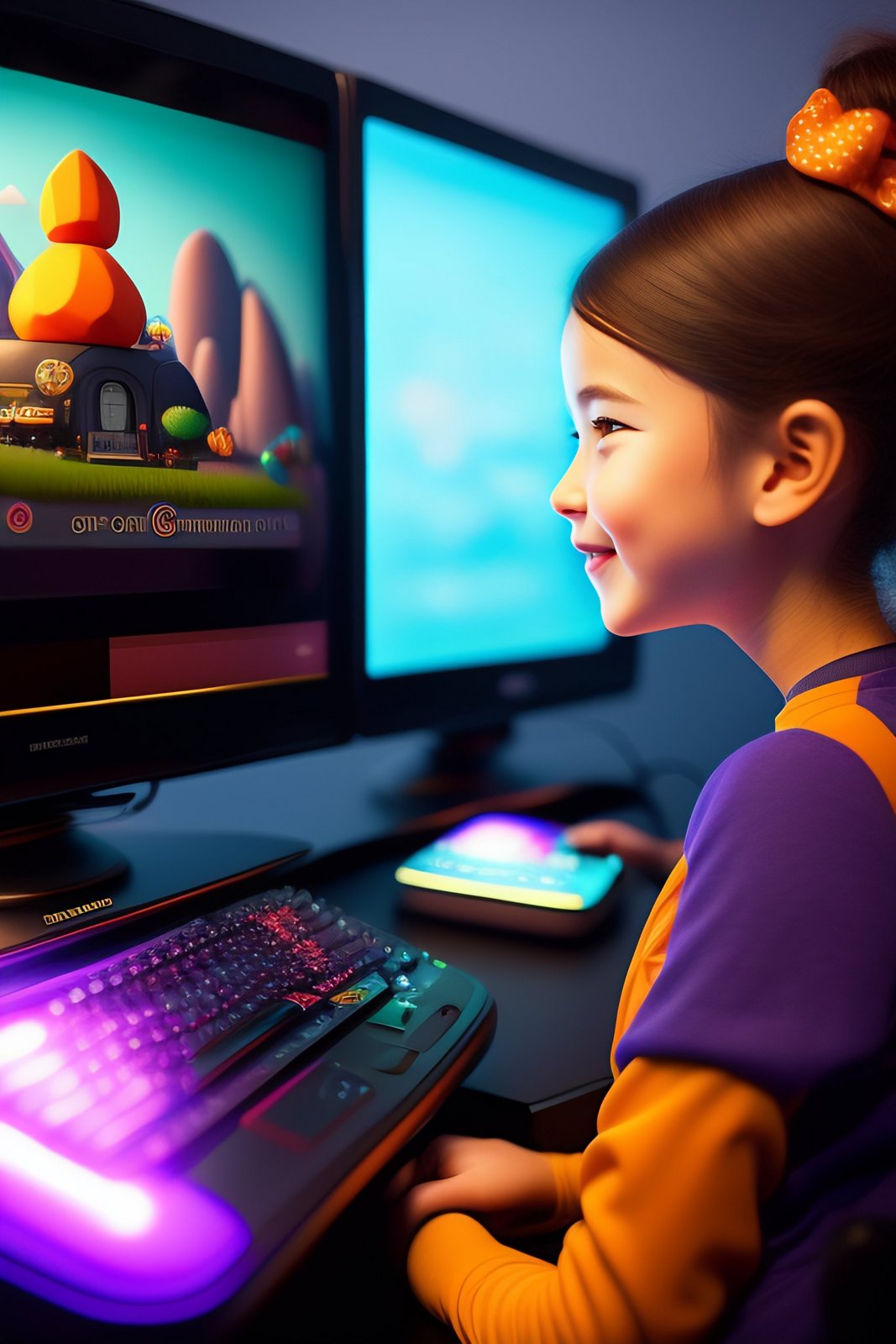 bright Pixar art girl playing computer games (1).jpg
