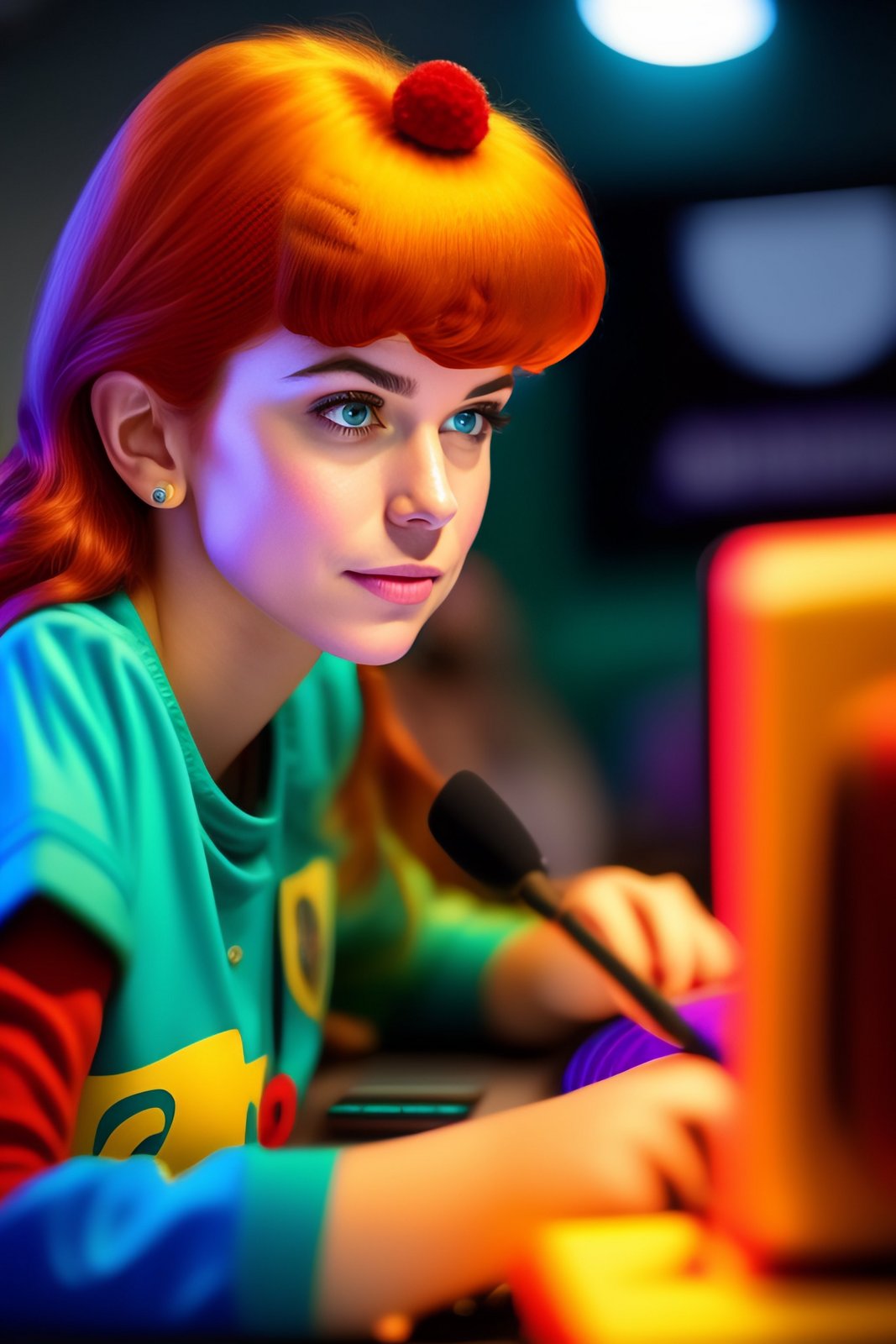 bright Pixar art girl playing computer games (2).jpg