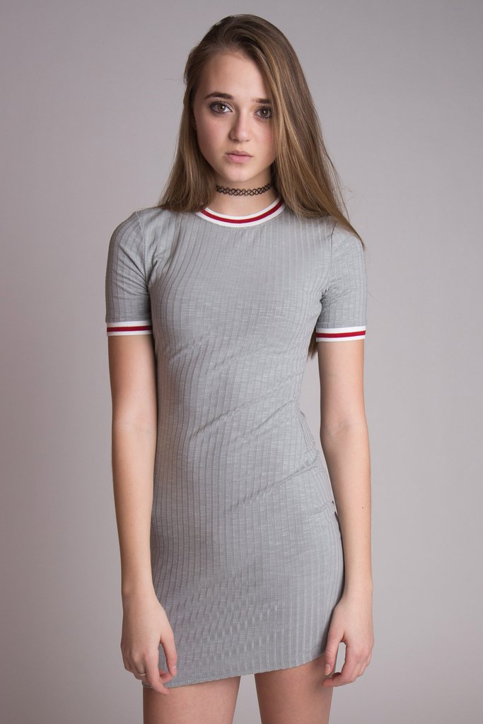 Grey-Ribbed-Solid-Ringer-Dress-3