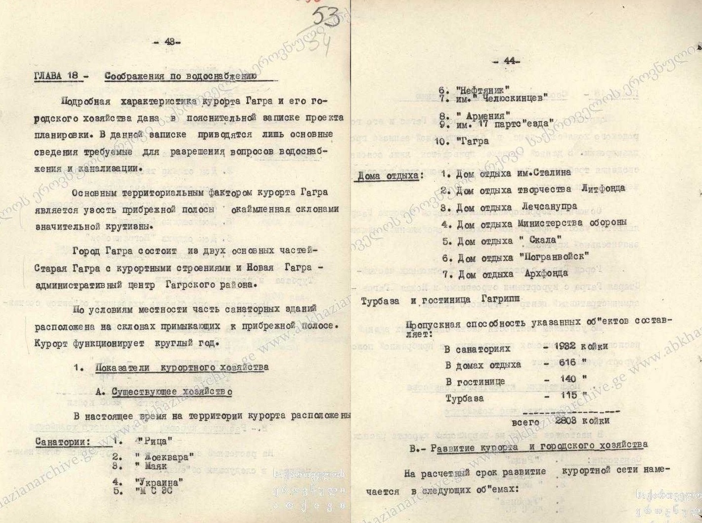 1960 Курортные объекты Перечень.